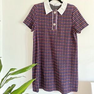 Zara collared mini tweed dress